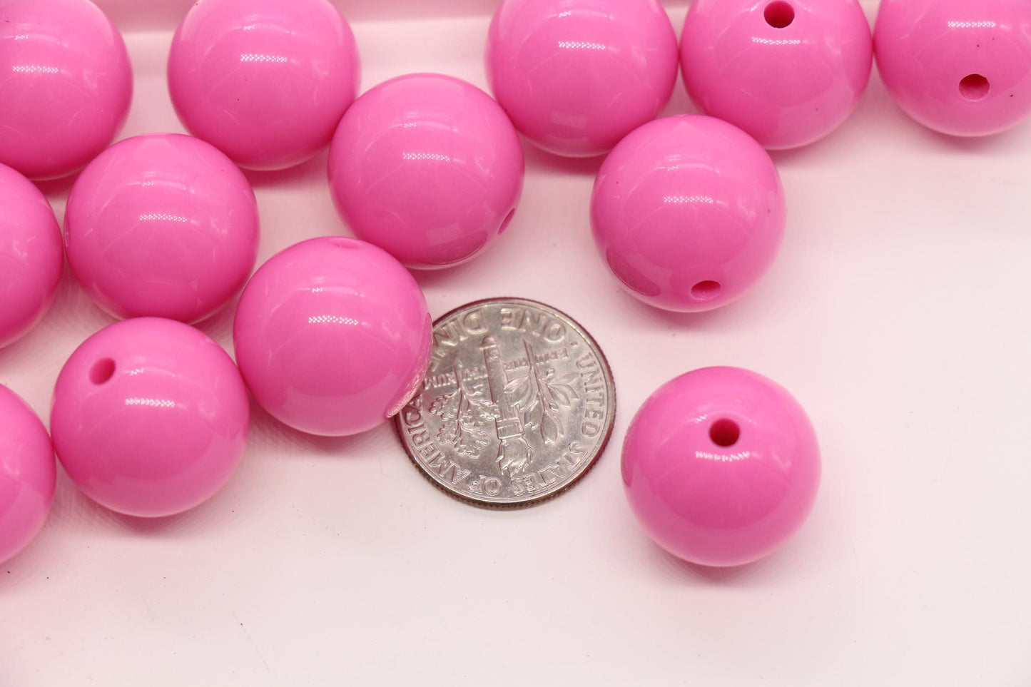 16mm Bubblegum Pink Acrylic Round Beads, Large Chunky Gumball Beads for Jewelry Making, Glossy Pink Bubblegum Beads #2957