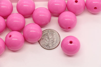 16mm Bubblegum Pink Acrylic Round Beads, Large Chunky Gumball Beads for Jewelry Making, Glossy Pink Bubblegum Beads #2957