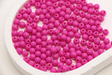 6mm Hot Pink Acrylic Round Beads, Small Glossy Spacer Beads for Bracelets, Bright Pink Gumball Beads #273