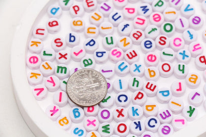 7mm Lowercase Letter Beads, Acrylic Alphabet Beads for Friendship Bracelets #2237