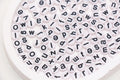 7mm White Lowercase Acrylic Letter Beads