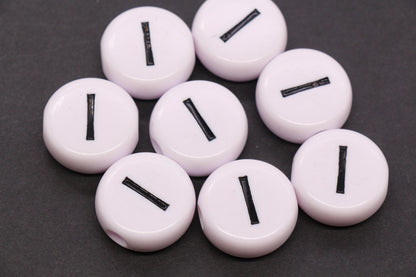 25mm Large Individual Letter Beads, White Acrylic Alphabet Name Beads, Custom Name Beads for Dog Collars, Keychains & Crafts