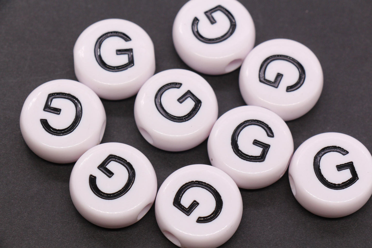 25mm Large Individual Letter Beads, White Acrylic Alphabet Name Beads, Custom Name Beads for Dog Collars, Keychains & Crafts