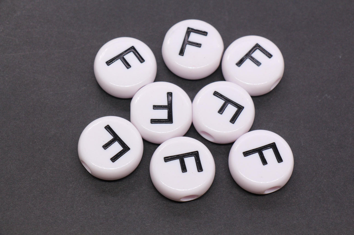 25mm Large Individual Letter Beads, White Acrylic Alphabet Name Beads, Custom Name Beads for Dog Collars, Keychains & Crafts