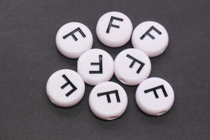 25mm Large Individual Letter Beads, White Acrylic Alphabet Name Beads, Custom Name Beads for Dog Collars, Keychains & Crafts