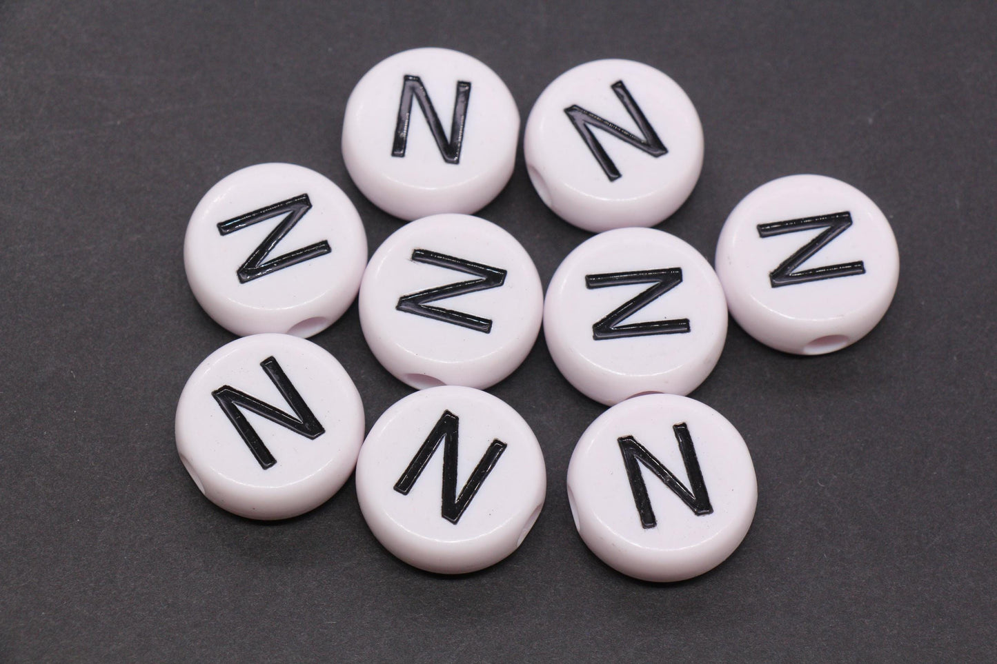 25mm Large Individual Letter Beads, White Acrylic Alphabet Name Beads, Custom Name Beads for Dog Collars, Keychains & Crafts