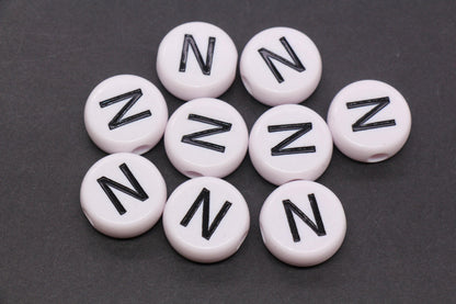 25mm Large Individual Letter Beads, White Acrylic Alphabet Name Beads, Custom Name Beads for Dog Collars, Keychains & Crafts