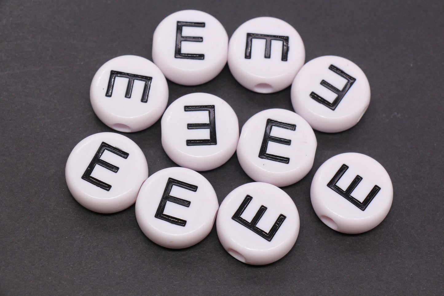25mm Large Individual Letter Beads, White Acrylic Alphabet Name Beads, Custom Name Beads for Dog Collars, Keychains & Crafts