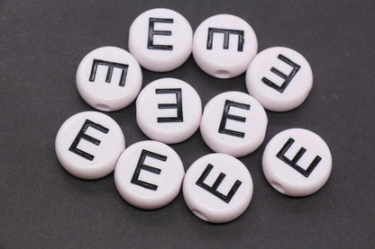 25mm Large Individual Letter Beads, White Acrylic Alphabet Name Beads, Custom Name Beads for Dog Collars, Keychains & Crafts
