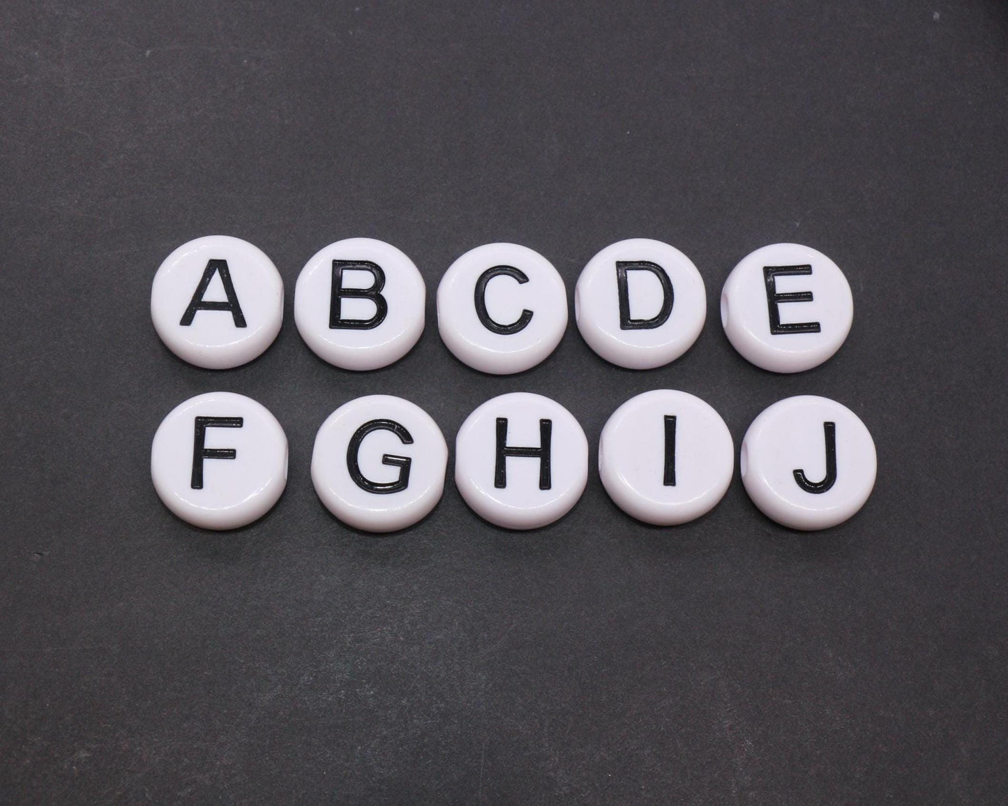 25mm Large Individual Letter Beads, White Acrylic Alphabet Name Beads, Custom Name Beads for Dog Collars, Keychains & Crafts