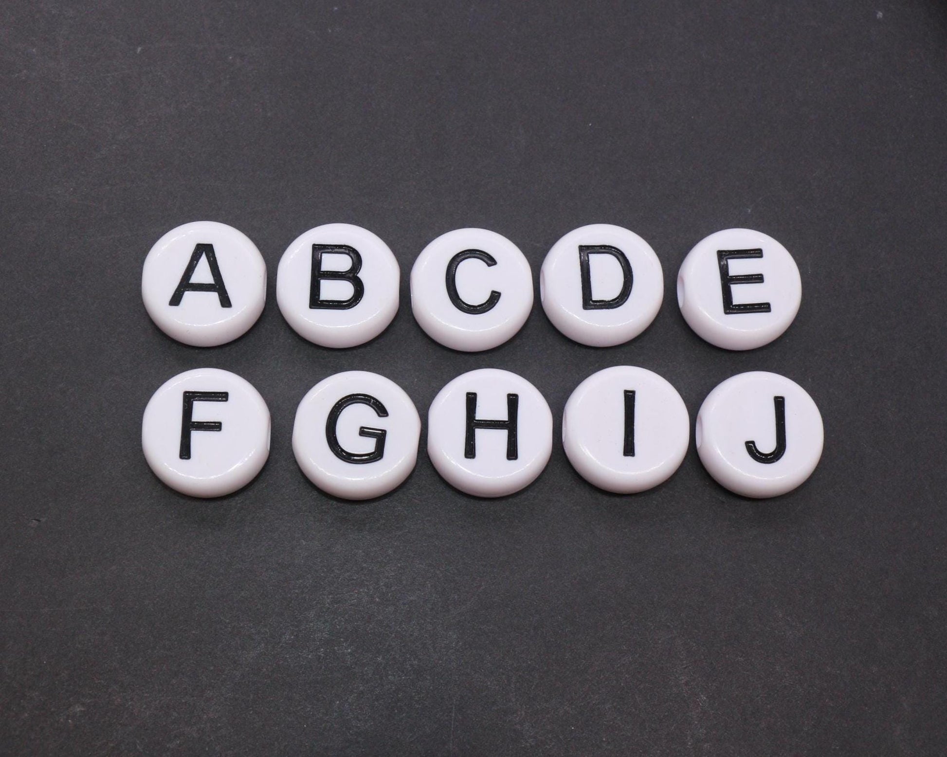 25mm Large Individual Letter Beads, White Acrylic Alphabet Name Beads, Custom Name Beads for Dog Collars, Keychains & Crafts