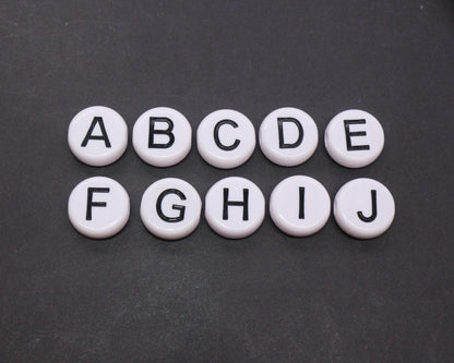 25mm Large Individual Letter Beads, White Acrylic Alphabet Name Beads, Custom Name Beads for Dog Collars, Keychains & Crafts