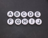 25mm Large Individual Letter Beads, White Acrylic Alphabet Name Beads, Custom Name Beads for Dog Collars, Keychains & Crafts