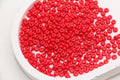 4mm Red Glass Seed Beads, Red Opaque Seed Beads for Jewelry Making, Beading Supplies #1243