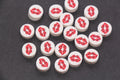 Red Lip Polymer Clay Beads, Kiss Print Round Beads, Earrings & Jewelry Making DIY #1034