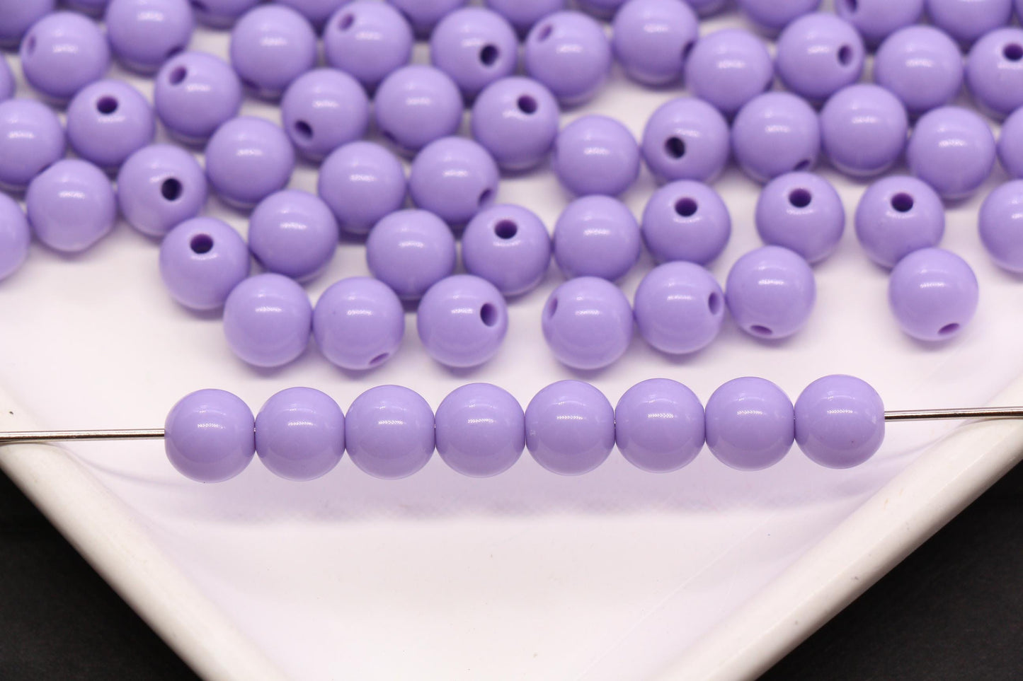 8mm Light Lavender Acrylic Round Beads, Purple Spacer Beads, Bracelet Making Beads, Jewelry Making DIY Craft Supplies #1060