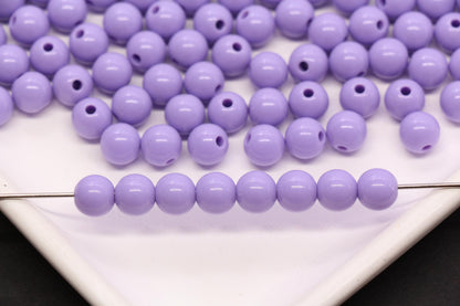 8mm Light Lavender Acrylic Round Beads, Purple Spacer Beads, Bracelet Making Beads, Jewelry Making DIY Craft Supplies #1060