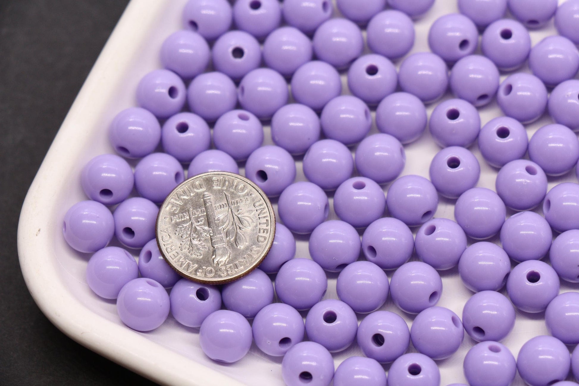 8mm Light Lavender Acrylic Round Beads, Purple Spacer Beads, Bracelet Making Beads, Jewelry Making DIY Craft Supplies #1060