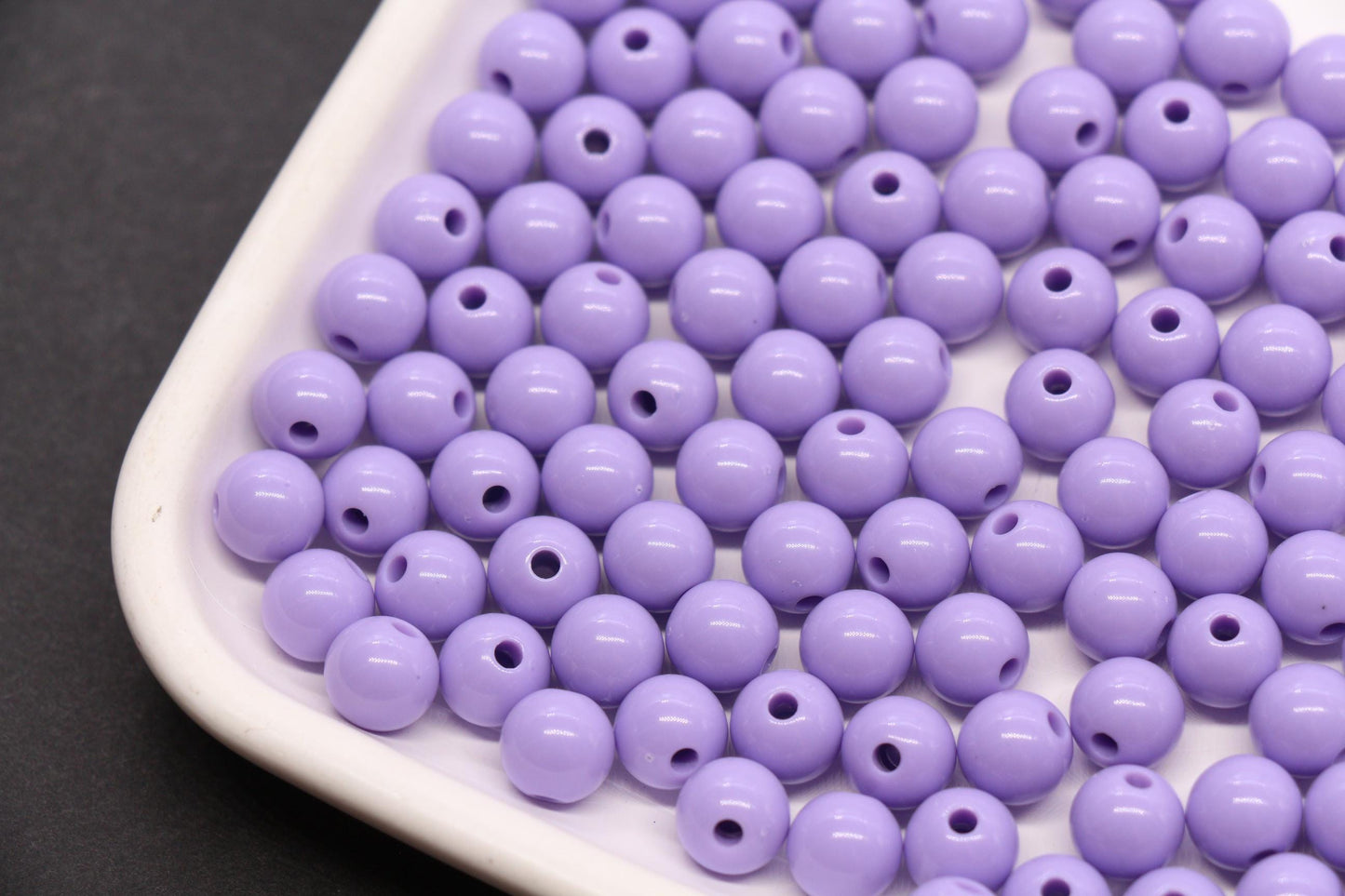 8mm Light Lavender Acrylic Round Beads, Purple Spacer Beads, Bracelet Making Beads, Jewelry Making DIY Craft Supplies #1060