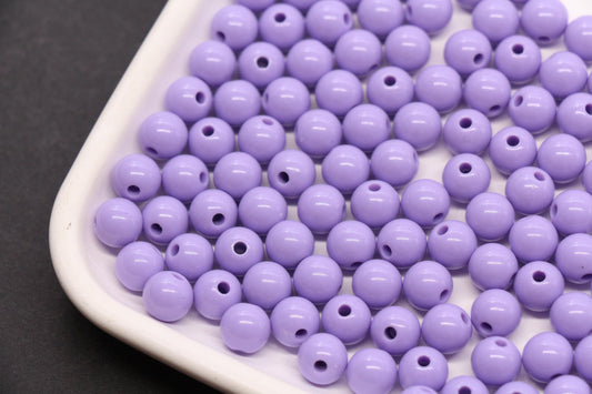 8mm Light Lavender Acrylic Round Beads, Purple Spacer Beads, Bracelet Making Beads, Jewelry Making DIY Craft Supplies #1060