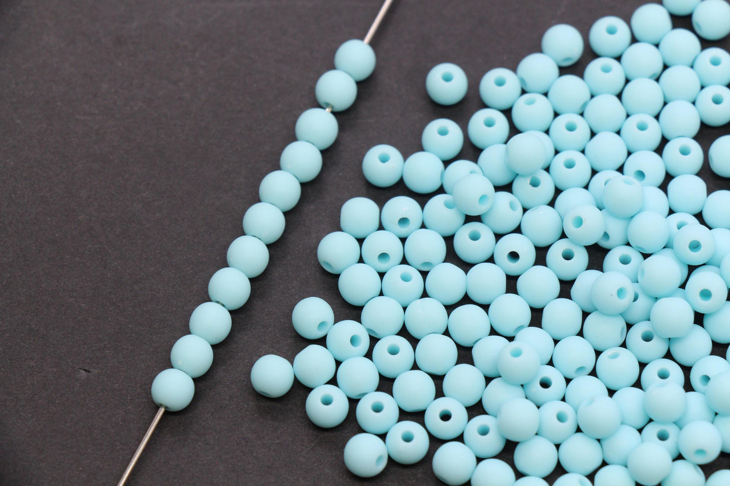 6mm Matte Baby Blue Acrylic Round Beads, Bracelet Making, Jewelry Making DIY Craft Supplies #4029