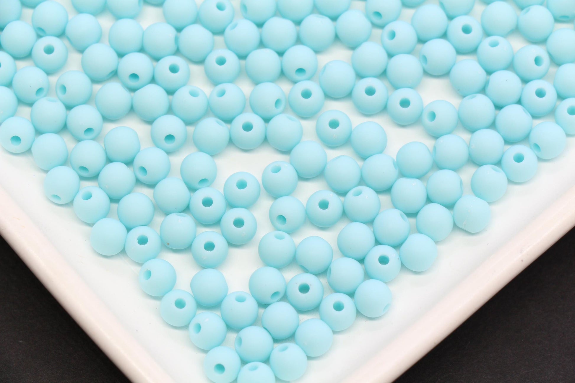 6mm Matte Baby Blue Acrylic Round Beads, Bracelet Making, Jewelry Making DIY Craft Supplies #4029