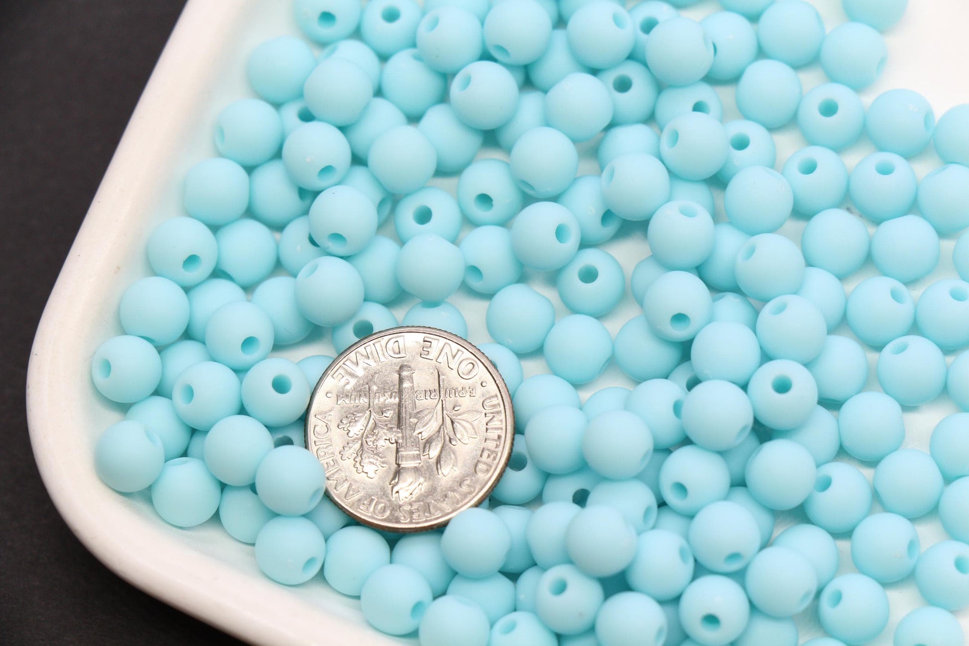 6mm Matte Baby Blue Acrylic Round Beads, Bracelet Making, Jewelry Making DIY Craft Supplies #4029