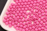 6mm Hot Pink Matte Acrylic Beads, Round Spacer Beads, Jewelry Making Supplies #4032