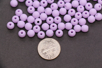 6mm Lavender Matte Acrylic Beads, Round Spacer Beads, DIY Craft Beads #4033