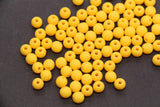 6mm Matte Yellow Acrylic Beads, Round Spacer Beads, Bracelet Making Beads #4034
