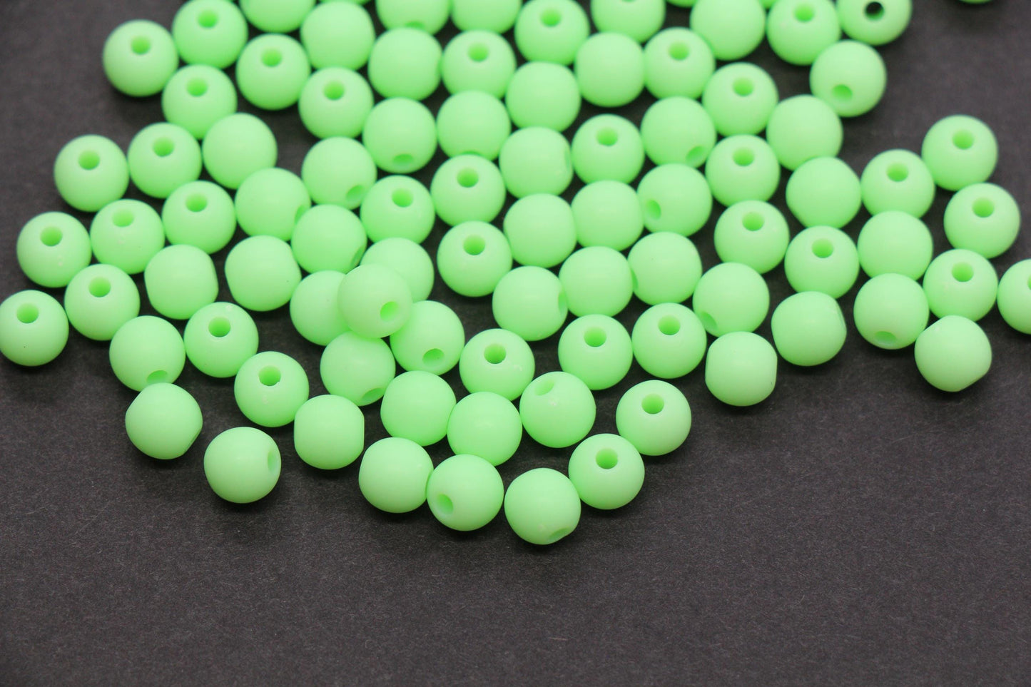 6mm Matte Lime Green Acrylic Beads, Bracelet Making Beads, DIY Craft Beads #4035