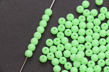 6mm Matte Lime Green Acrylic Beads, Bracelet Making Beads, DIY Craft Beads #4035