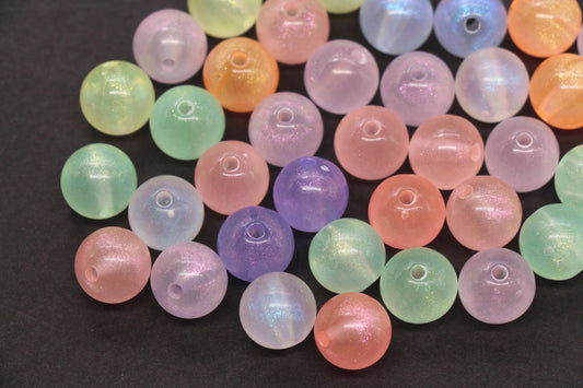 12mm Glow in the Dark Acrylic Beads, Luminous Round Beads, Glow Beads for Bracelets, Kandi, Jewelry Making & DIY Crafts #4005