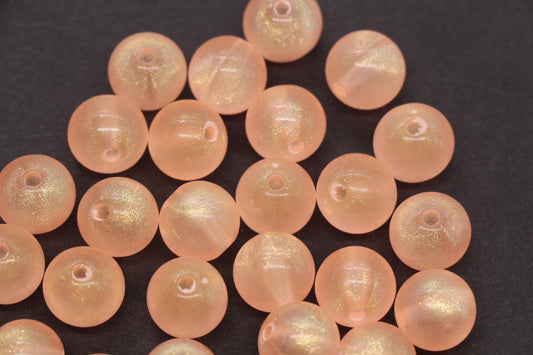 12mm Peach Glow in the Dark Acrylic Beads, Translucent Round Beads for Bracelets, Jewelry Making, Kandi, DIY Crafts #4010