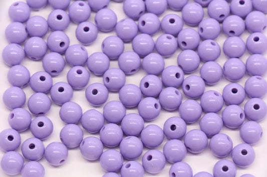 8mm Light Lavender Acrylic Round Beads, Purple Spacer Beads, Bracelet Making Beads, Jewelry Making DIY Craft Supplies #1060