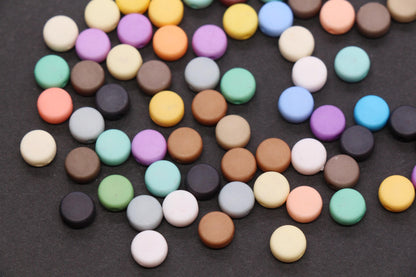 7mm Matte Blank Beads, Acrylic Disc Spacer Beads, 1.3mm Hole, Mixed Colors, Bracelet Making, Jewelry Making DIY Craft Supplies #3279