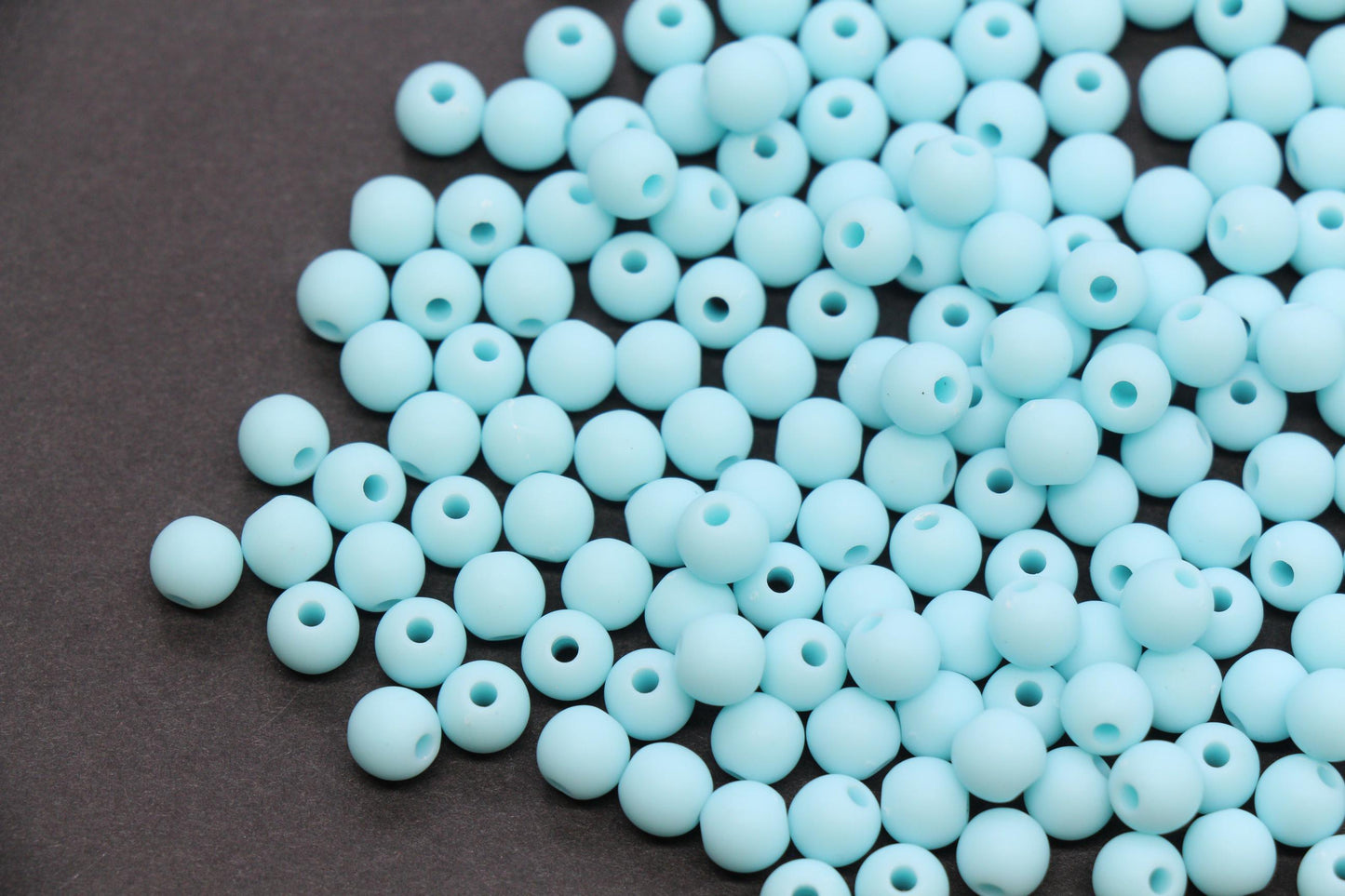 6mm Matte Baby Blue Acrylic Round Beads, Bracelet Making, Jewelry Making DIY Craft Supplies #4029