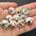 Zombie Beads, Iridescent Halloween Beads, Skeleton Beads for Jewelry Making #4043