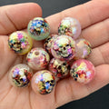 Floral Skull Beads, Acrylic Halloween Beads, Rose Skull Beads for Jewelry Making #4044
