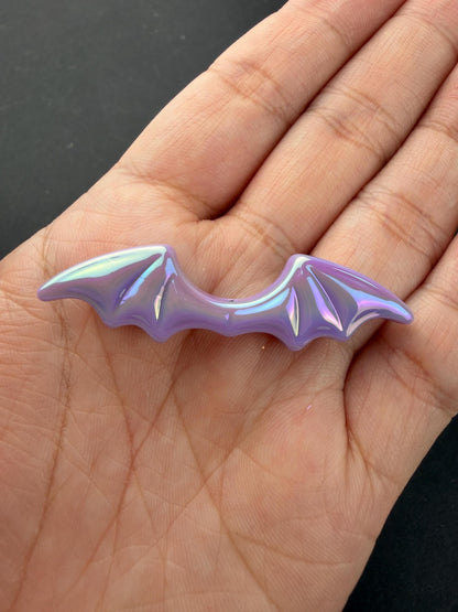 Bat Beads, Iridescent Halloween Beads, Large Bat Focal Beads for Craft, Jewelry Making