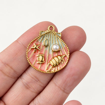 Seashell Pendant with Pearl