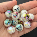 Skull Beads, Colorful Acrylic Halloween Beads, Round Skeleton Beads for Jewelry Making #4045