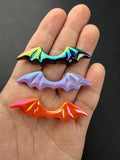 Bat Beads, Iridescent Halloween Beads, Large Bat Focal Beads for Craft, Jewelry Making