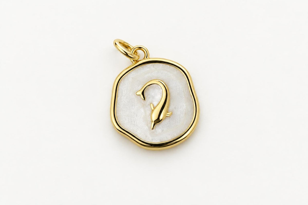 Sea Life Charms, Turtle Dolphin & Seashell Enamel Pendants, Gold Brass Ocean Jewelry Supplies