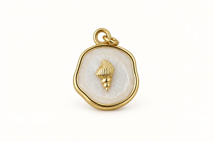 Sea Life Charms, Turtle Dolphin & Seashell Enamel Pendants, Gold Brass Ocean Jewelry Supplies