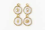 Sea Life Charms, Turtle Dolphin & Seashell Enamel Pendants, Gold Brass Ocean Jewelry Supplies