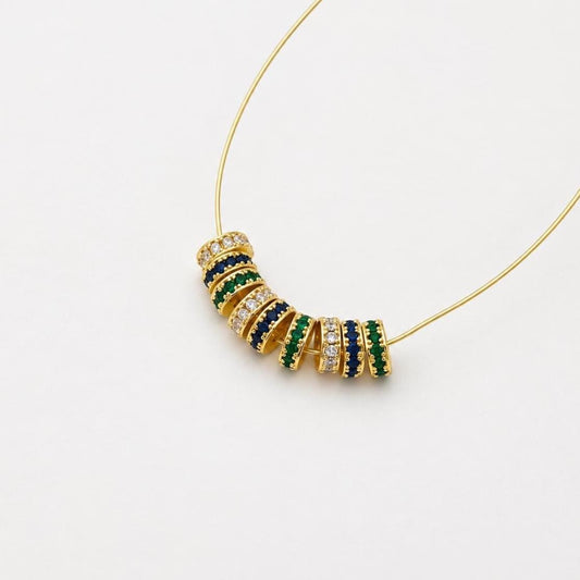 6mm Rondelle Spacer Beads, Gold Brass Spacers, Green Blue Clear Beads for Jewelry Making