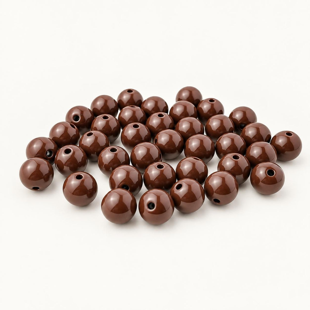 10mm Brown Acrylic Gumball Beads, Glossy Round Plastic Beads for Bracelet Making, Earth Tone Spacer Beads, DIY Jewelry Supplies #4052