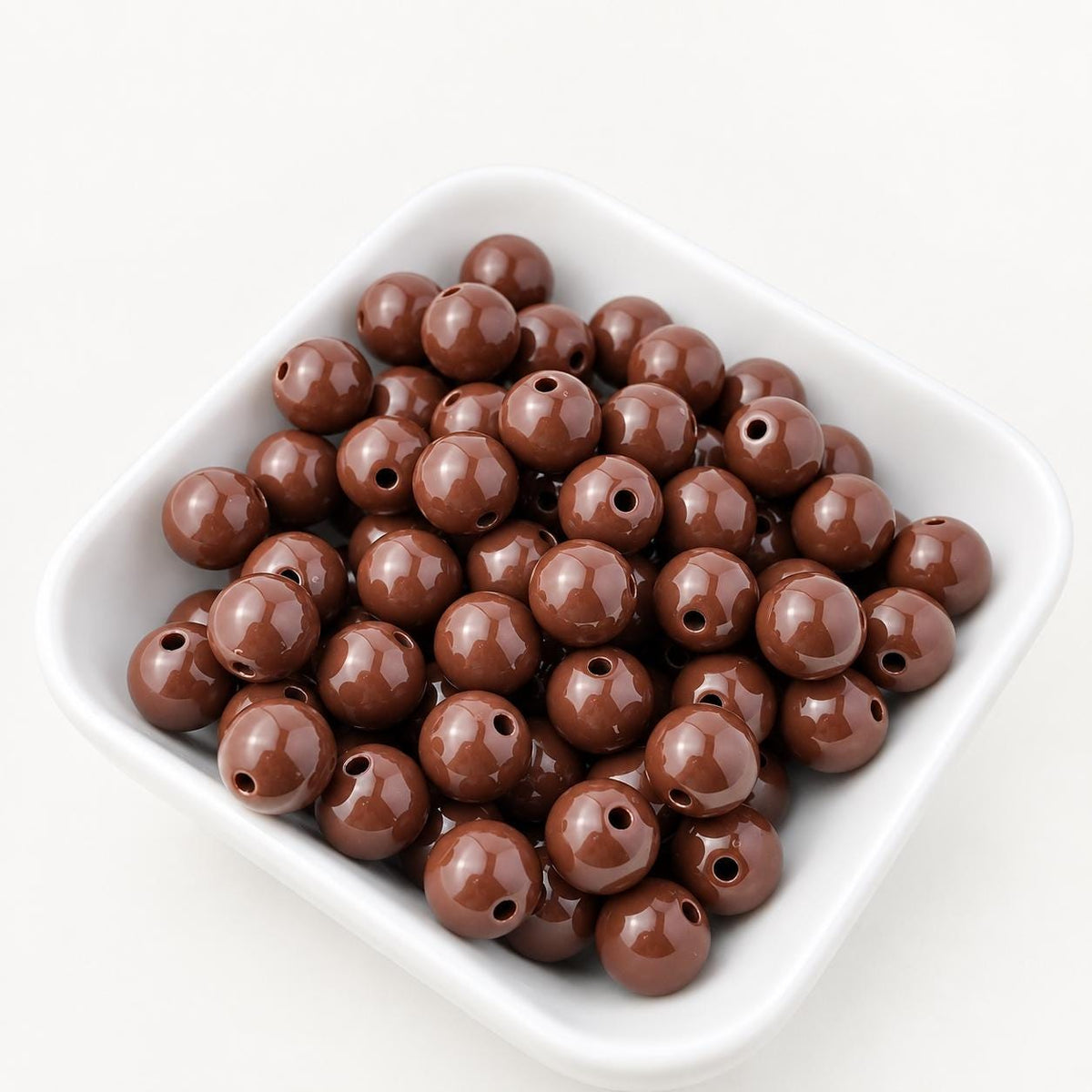 10mm Brown Acrylic Gumball Beads, Glossy Round Plastic Beads for Bracelet Making, Earth Tone Spacer Beads, DIY Jewelry Supplies #4052