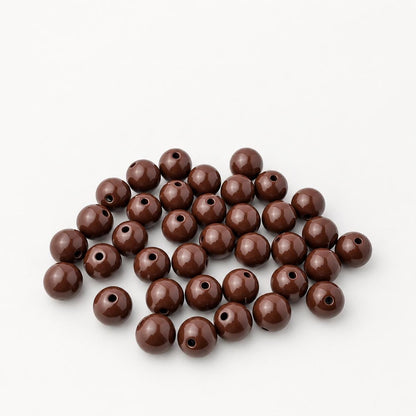 10mm Brown Acrylic Gumball Beads, Glossy Round Plastic Beads for Bracelet Making, Earth Tone Spacer Beads, DIY Jewelry Supplies #4052